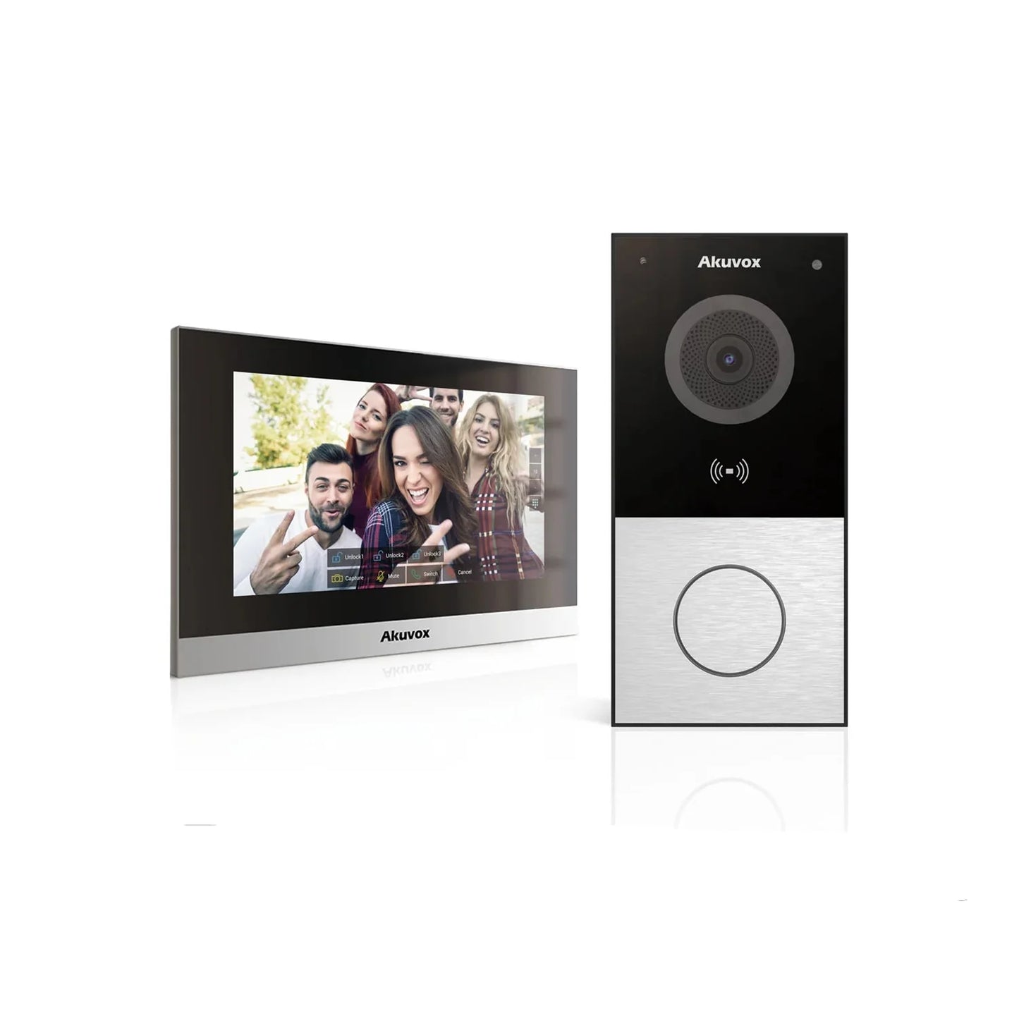 Akuvox IP Intercom Kit E12S/C313N – Smart Video Door Station & 7” Indoor Monitor, SIP, RFID, NFC, Bluetooth, PoE – Secure Entry Solution for Homes & Businesses