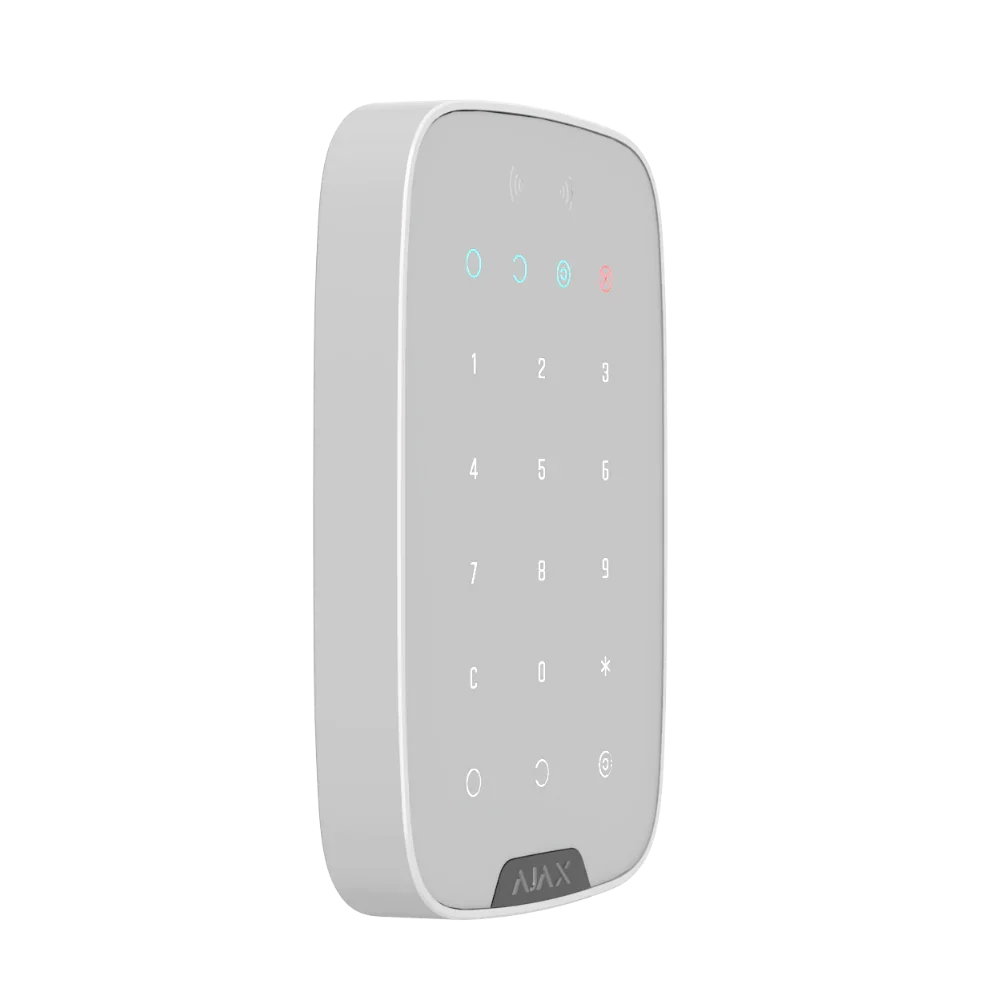 AJAX#30646 – Ajax KeyPad Plus Jeweller Wireless Touch Keypad with Encrypted Contactless Access (White)