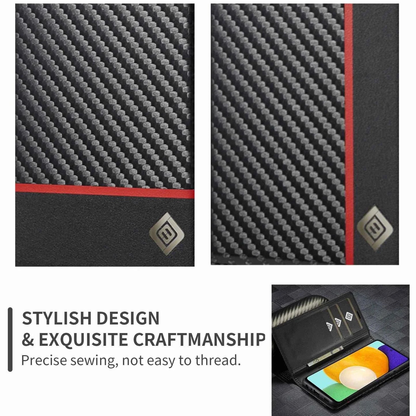 Samsung Carbon Fiber Wallet Phone Case