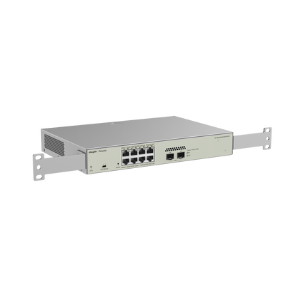 RG-NBS3100-8GT2SFP-P-V2 10-Port Gigabit Layer 2 Cloud Managed PoE Switch – 8 PoE+ Ports, 2 SFP Uplinks, 125W, Fanless, Enterprise-Class