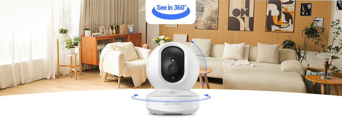 EZVIZ TY1 Pro 2K⁺ Type-C Pan & Tilt Smart Home Camera 4MP Indoor Wi-Fi Camera with Smart Human Detection, Auto-Zoom Tracking, Two-Way Calling & 512GB MicroSD Support