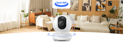 EZVIZ TY1 Pro 3K Type-C Pan & Tilt Smart Home Camera Indoor Wi-Fi Camera with 3K Resolution, Smart Human Detection, Auto-Zoom Tracking, Colour Night Vision & 512GB MicroSD Support