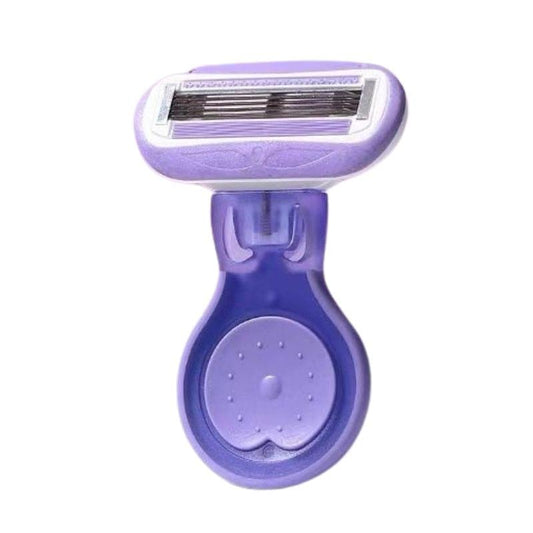 Pink ladies underarm razor with 5-blade cartridge and pivoting head