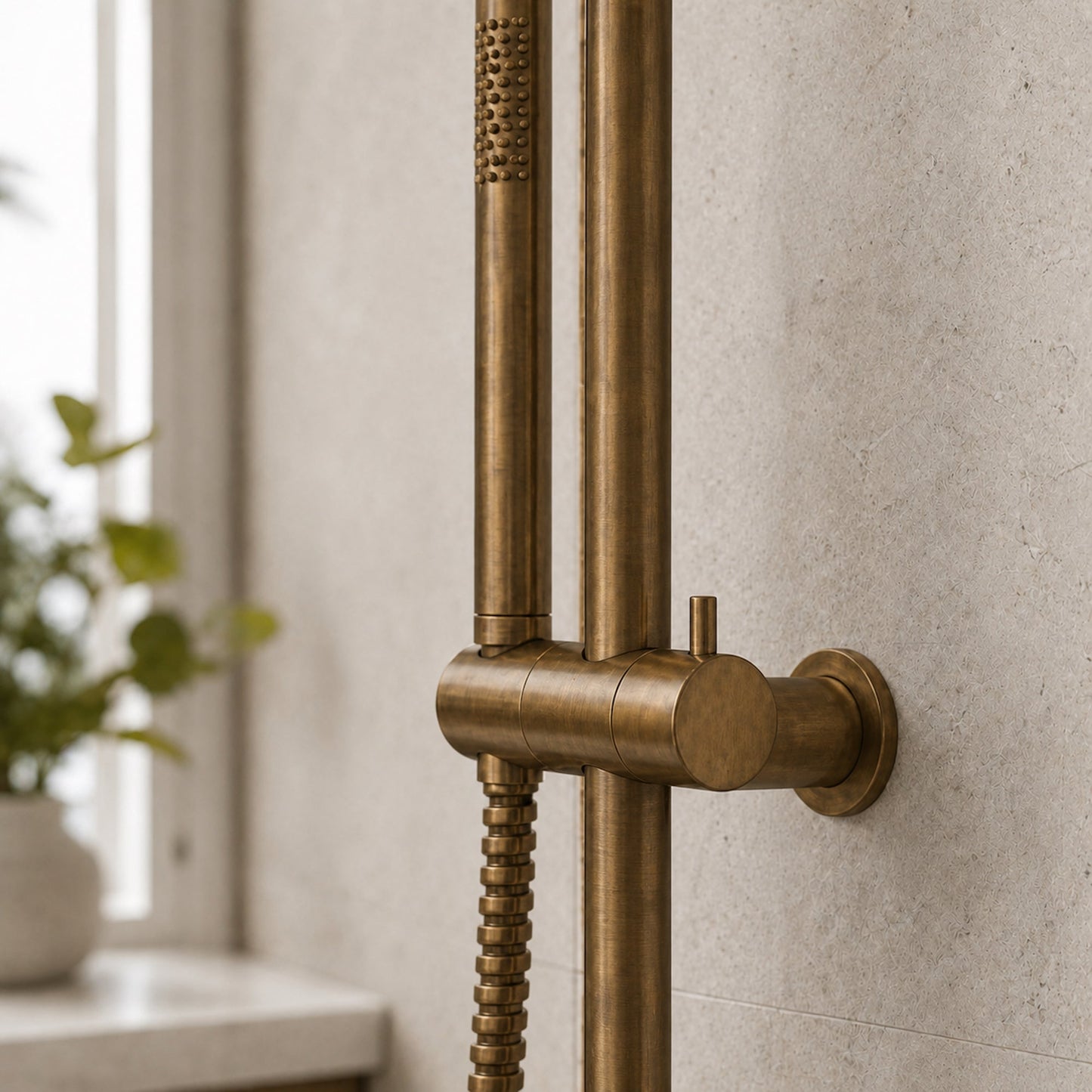 Reno Combination Shower - Antique Brass