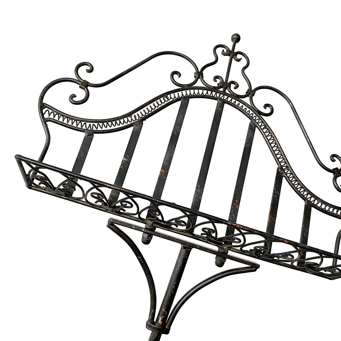 Ornate Metal Music, Book or Menu Stand - Distressed Black