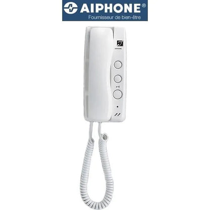 Aiphone GT-1D GT Series 2-Wire Intercom Handset – White | Apartment Audio Station with Mechanical Buttons | Powered by GT-BC Bus Controller