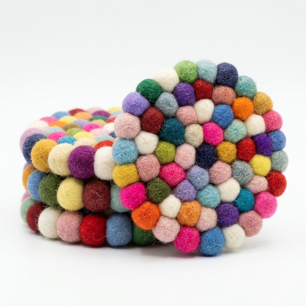 Confetti Mix / Multi Wool Felt Coasters – Set of 4