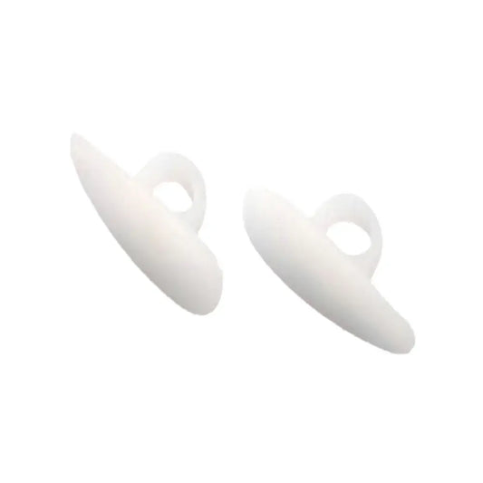 Set of gel toe crests, curved translucent pads with toe openings