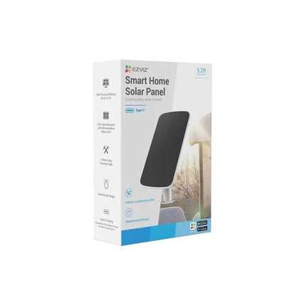 EZVIZ Solar Panel-E | High-Efficiency Type-C Solar Charger for EZVIZ Battery Cameras | Weatherproof IP65, 6.18W Output, 4m Cable