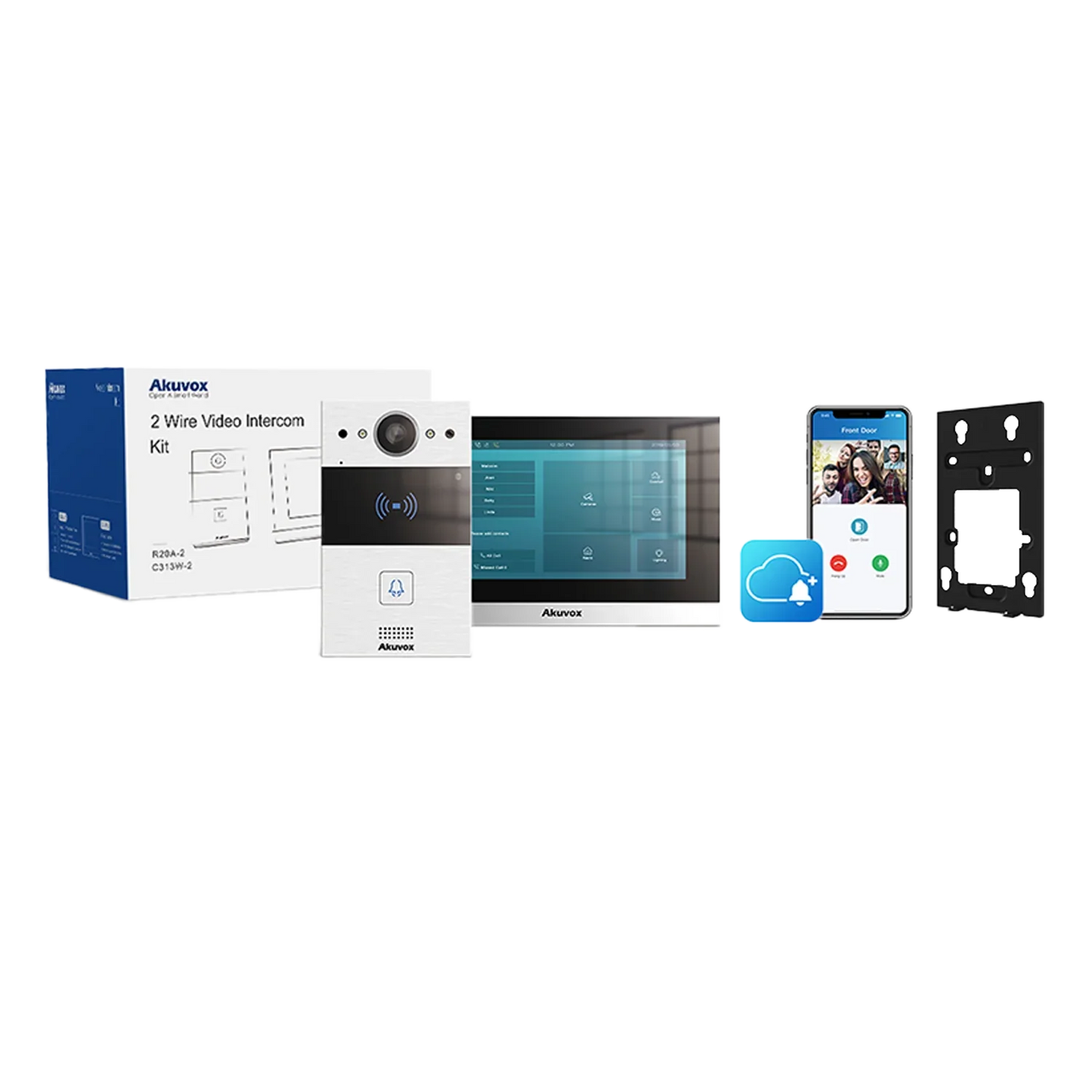 Product Listing: Akuvox 2-Wire Intercom Kit – R20A-2 Door Station + C313W-2 Indoor Monitor