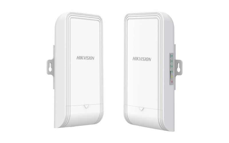 Hikvision DS-3WF1000-EI-2N 2.4GHz 300Mbps 1KM Wireless Bridge Kit with Dual 2×2 MIMO Antennas, Plug & Play Setup, IP55 Protection & PoE Support