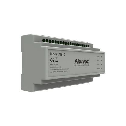Akuvox NS-2 2-Wire IP Network Switch | Supports Up to 6 Devices, Long-Distance Transmission, Includes 48V Power Supply – Retrofit for Analog Intercom Systems