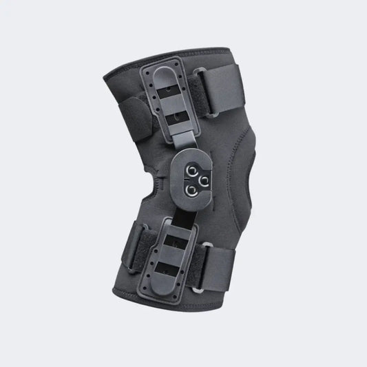 Dark gray B:Joynz knee brace with adjustable straps and metal hinges
