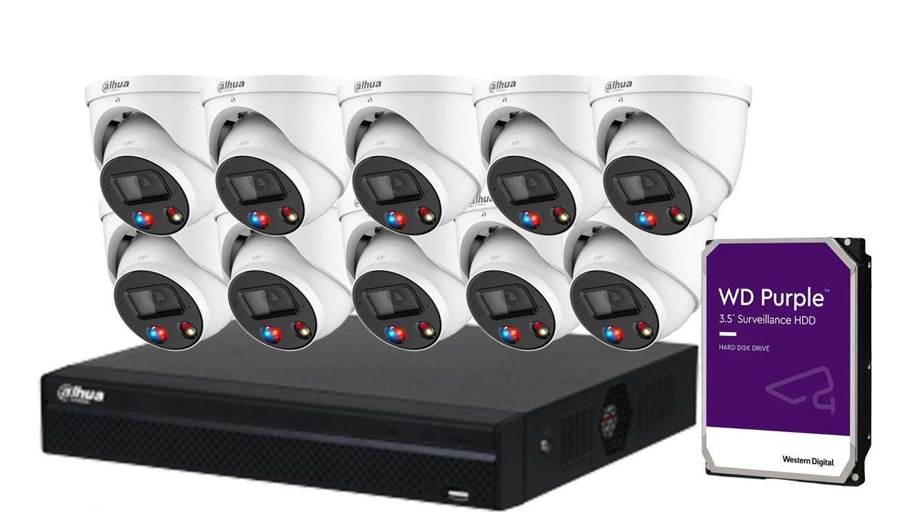 Dahua 10x 6MP TiOC 2.0 AI Turret Camera Kit with 16CH NVR – DH-IPC-HDW3649H-ZAS-PV-ANZ & NVR4216-16P-AI/ANZ