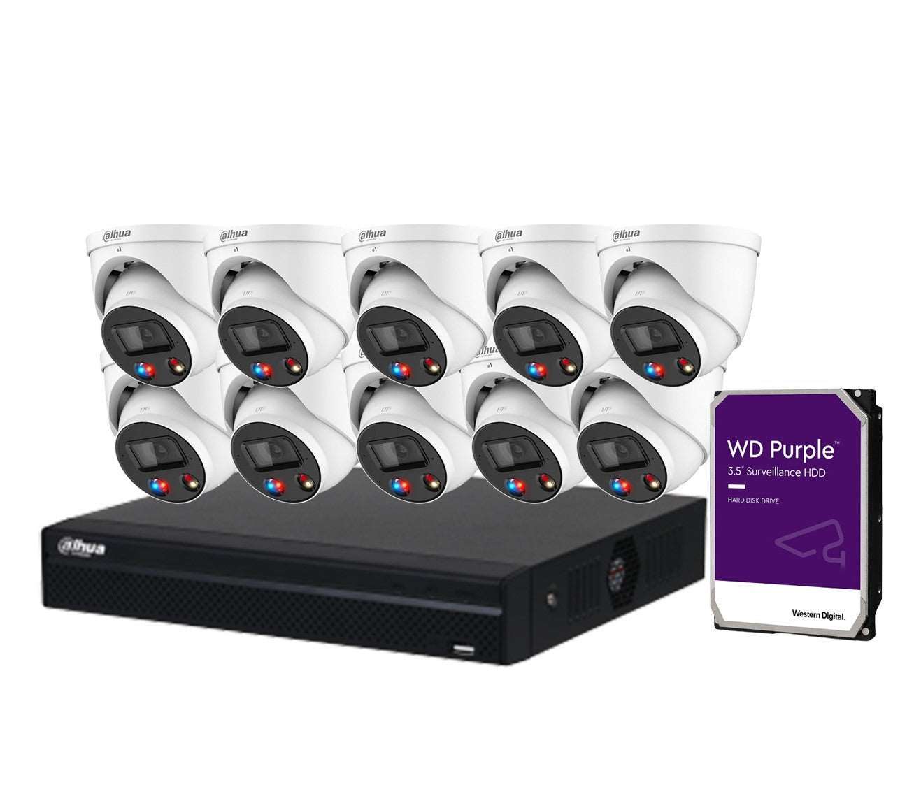 Dahua 10x 6MP TiOC 2.0 AI Turret Camera Kit with 16CH NVR – DH-IPC-HDW3649H-ZAS-PV-ANZ & NVR4216-16P-AI/ANZ