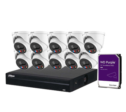 Dahua 10x 6MP TiOC 2.0 AI Turret Camera Kit with 16CH NVR – DH-IPC-HDW3649H-ZAS-PV-ANZ & NVR4216-16P-AI/ANZ