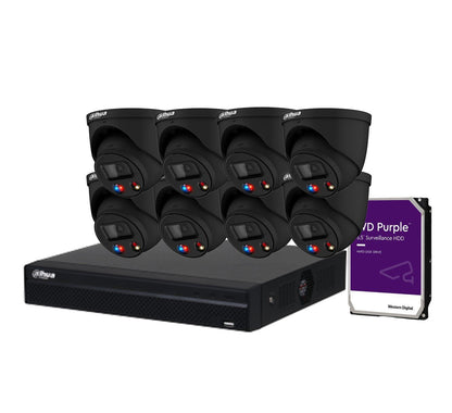 Dahua 8x 6MP TiOC 2.0 Turret Cameras Kit with AI WizSense NVR – DH-IPC-HDW3649H-ZAS-PV-ANZSEC-2 & DHI-NVR4108HS-8P-AI/ANZ