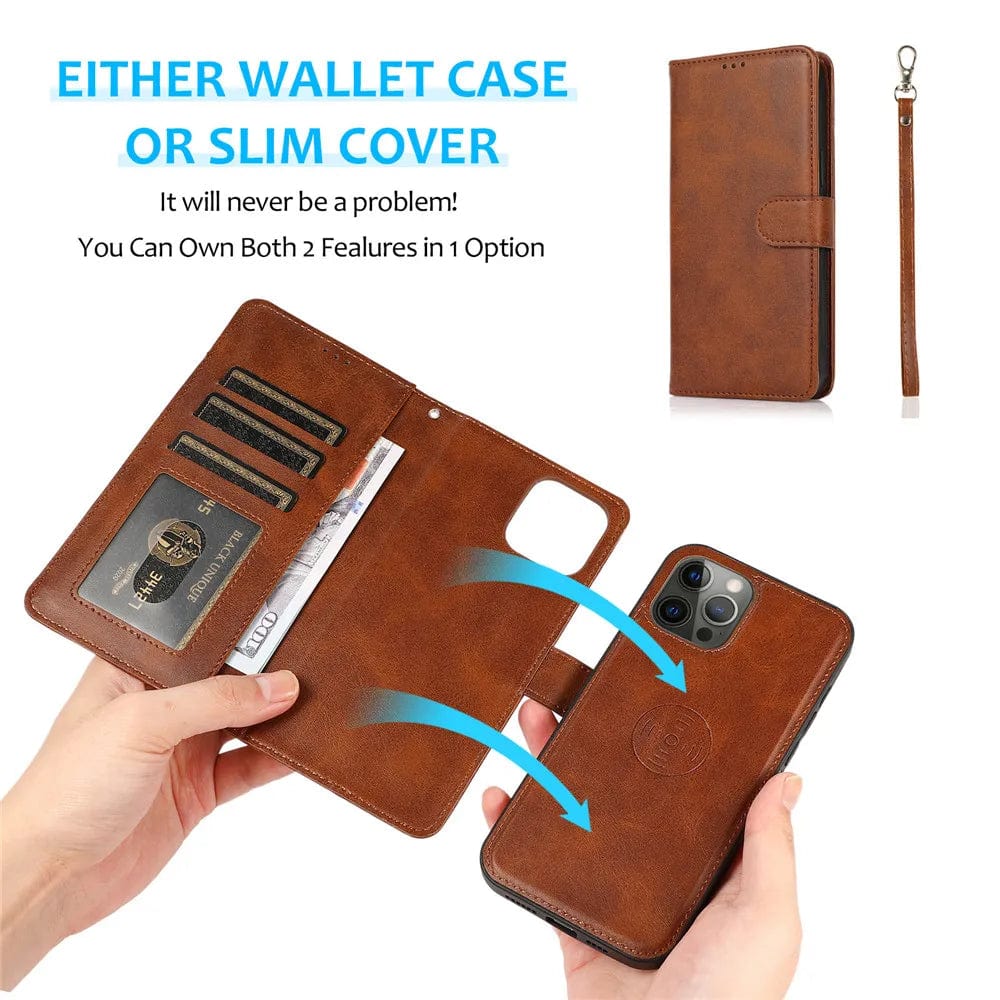 Detachable iPhone Leather Wallet Case