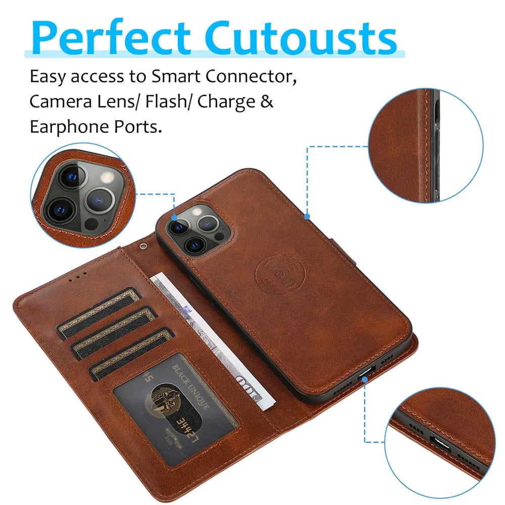 Detachable iPhone Leather Wallet Case