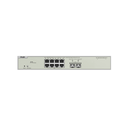 RG-NBS3300-8MG2XS-P 8-Port Multi-Gigabit Layer 2 Managed Switch – 8 PoE+ Ports, 2 × 10G SFP+ Uplinks, 240W PoE Budget, Enterprise-Class