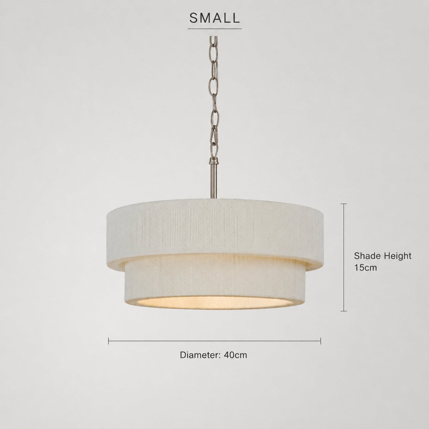 Sorrento Double Tiered Rope Chandelier - White/Nickel