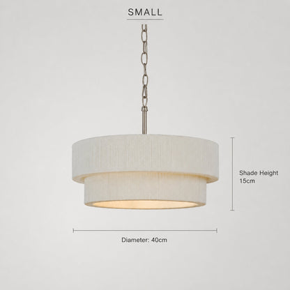 Sorrento Double Tiered Rope Chandelier - White/Nickel