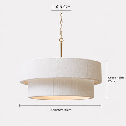 Sorrento Double Tiered Rope Chandelier - White/Gold