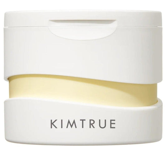 KIMTRUE cleansing balm jar set, white container with gold balm layer visible