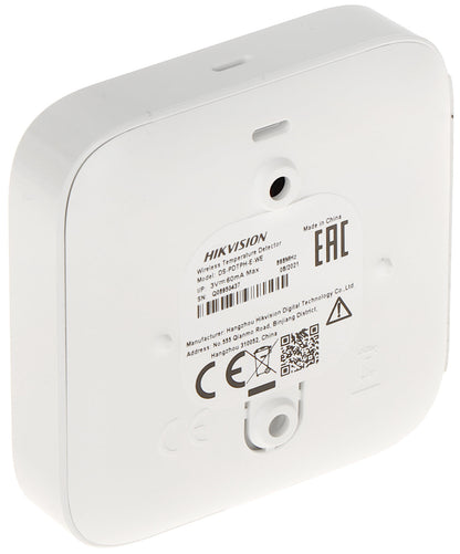 HIKVISION DS‑PDTPH‑E‑WB Wireless Temperature & Humidity Sensor – Wall-Mounted Digital Display with Remote App Configuration for AX Pro