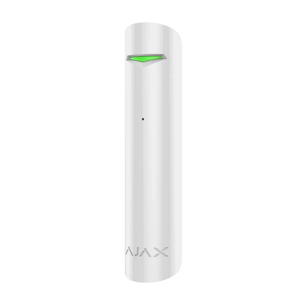 AJAX#30627 Ajax GlassProtect Jeweller Wireless Glass Break Detector – White / Black | Indoor Acoustic Glass Break Sensor