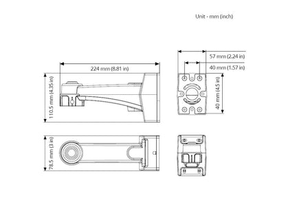 IDIS DA‑WM2050 Wall Mount – Aluminum Wall Bracket for Dome & Adapter Integration