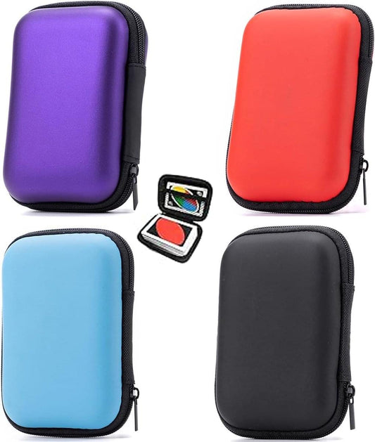 Four-piece EVA zip storage cases for cards, compact pocket card holder