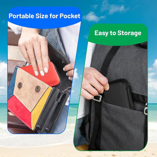 Pocket-size EVA zip card storage case, shown for portable carry