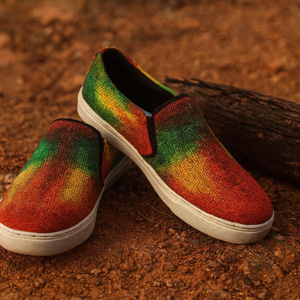 Rasta Tie Dye Hemp Slip-On Shoes – Organic Vegan Hemp Shoes