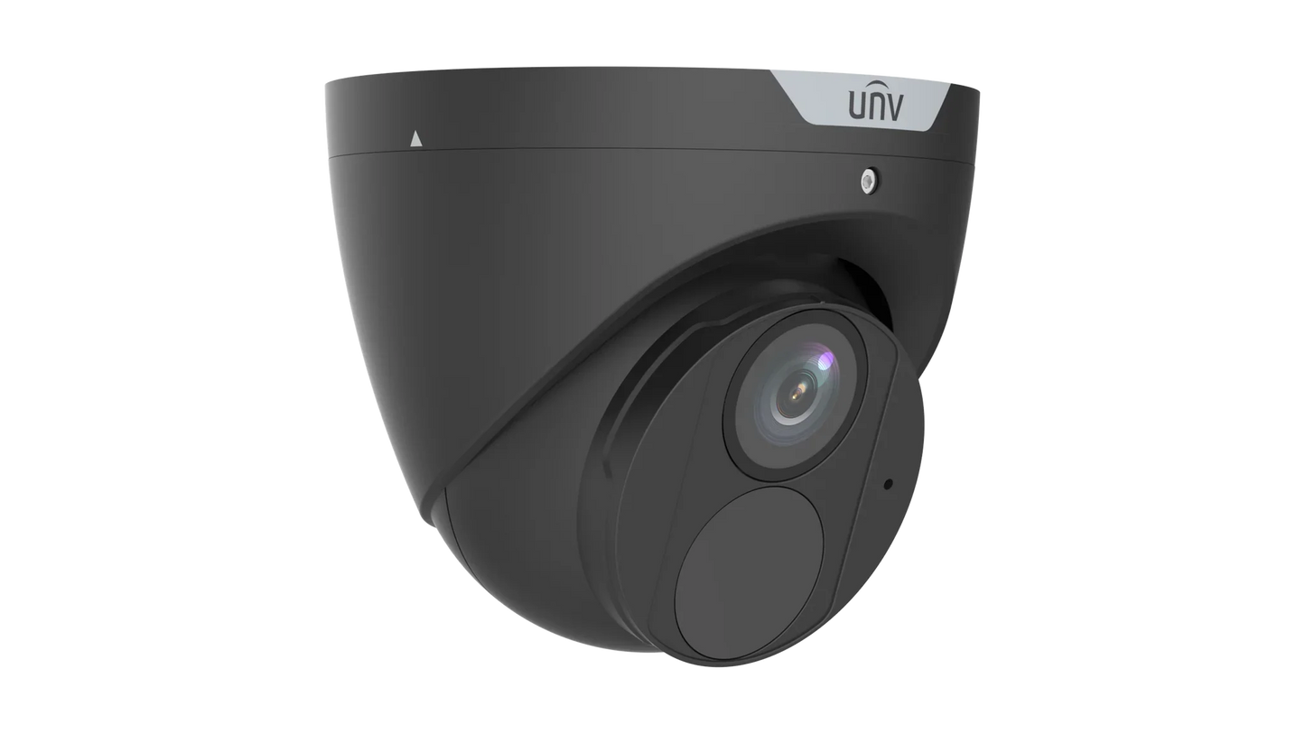 Uniview IPC3618LE-ADF28KM-H-BK 8MP HD IR Fixed Eyeball Network Camera – Ultra 265, 30m Smart IR, PoE, Built-in Mic, 2.8mm Wide Angle, IP67, 512GB SD Card Support (Easy Series)
