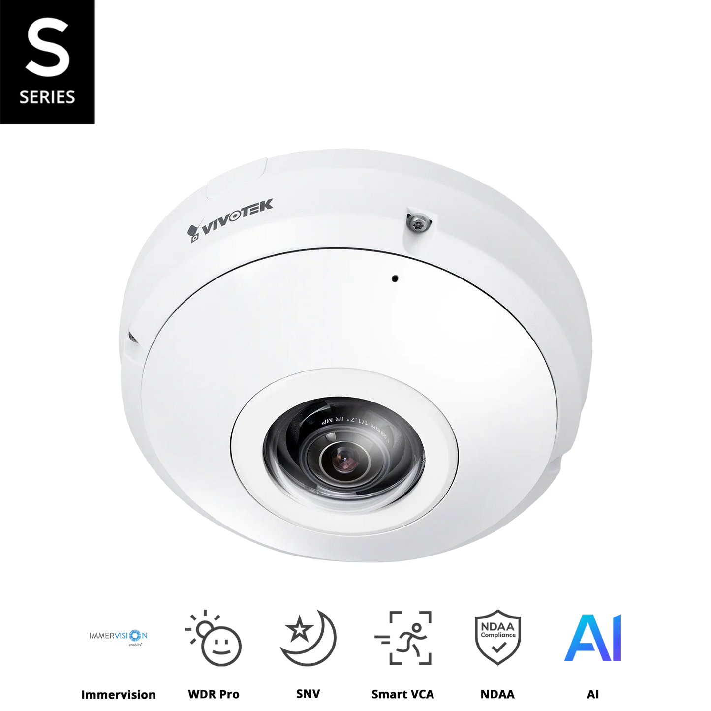 VIVOTEK FE9191-H-v2 12MP 360° Fisheye Network Camera – Smart VCA, WDR Pro, IK10, Smart Stream III, AI Object Analytics