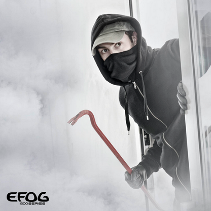 eFOG‑800A Instant Anti‑Intrusion Fog Generator – 100–150 m³ Coverage, 12 V Low Power, Remote & Panic Button Trigger, Sugar-Based Cold Smoke System