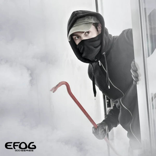 eFOG‑800T Instant Anti‑Intrusion Fog Generator – 100–150 m³ Coverage, 12 V Low Power, Tuya App & Remote Control, Sugar-Based Non‑Toxic Fog