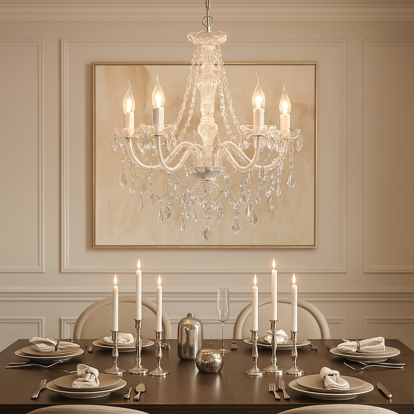 Cassie Chandelier 5 Light - Glass Crystals