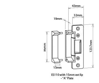 Lockwood ES110-1M E/STRIKE 12/24VDC Fail Safe Non Monitored