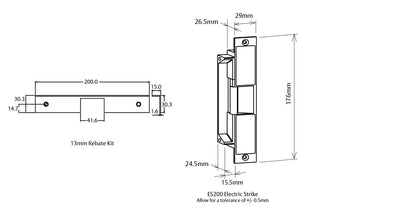 ASSA ABLOY ES200-1 Lockwood Padde Series High Security Electric Strike | Non-Monitored | Fail Safe/Fail Secure | 12VDC