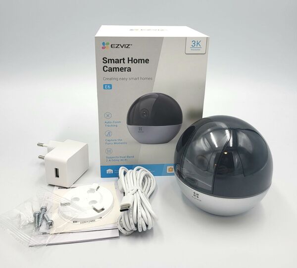 EZVIZ E6 3K Smart Home Camera – 360° AI Protection with HomeKit Support. pet camera, pet CCTV, Baby Camera indoor camera