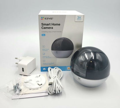 EZVIZ E6 3K Smart Home Camera – 360° AI Protection with HomeKit Support. pet camera, pet CCTV, Baby Camera indoor camera