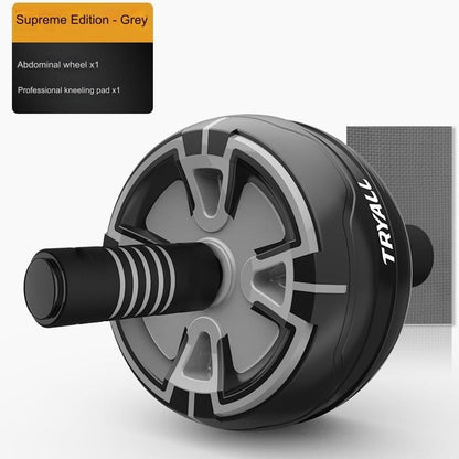 Abdominal wheel with kneeling pad, gray multi-spoke disc and black foam grip