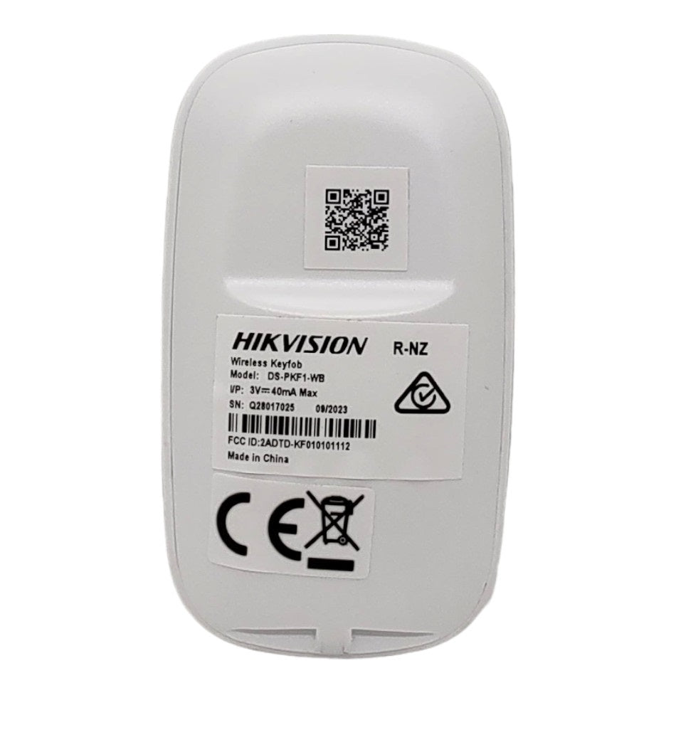 Hikvision DS‑PKF1‑WB Wireless Security Keyfob ax pro – 433MHz, Stay/Away Arming, Disarming, Remote App Configuration (SKU DS‑PKF1‑WB)