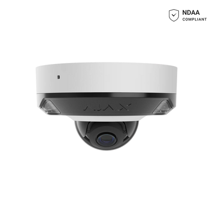 AJAX#126271 Ajax 8MP 2.8mm Mini Dome HL IP Security Camera – White / Black