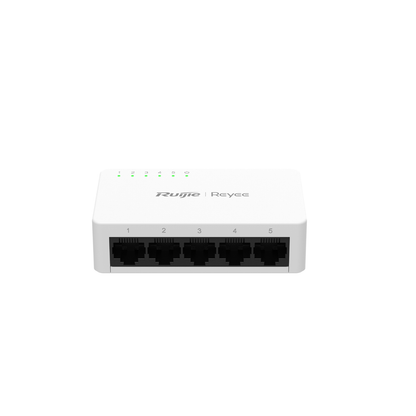 RG-ES05F 5-Port 10/100 Mbps Unmanaged Non-PoE Switch – Fanless, Metal/Plastic Casing, Home & Small Office Network