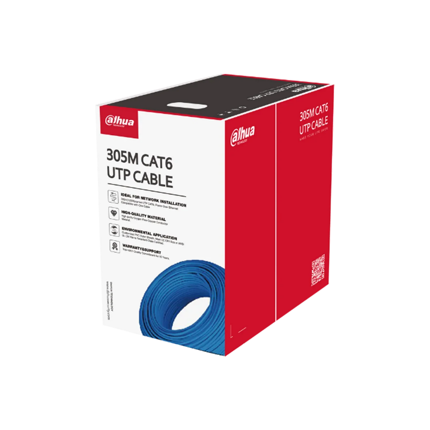 Dahua DH-PFM920I-6UN-C UTP CAT6 Network Cable – 305m Box, High-Purity Copper, PoE Support, CPR Eca Rated, Blue