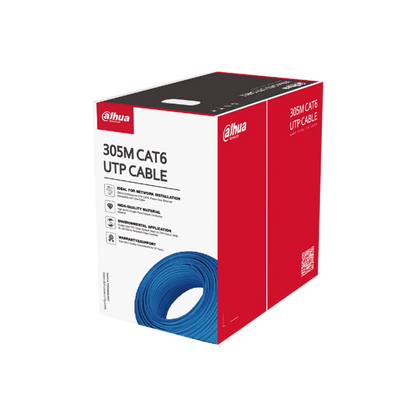 Dahua DH-PFM920I-6UN-C UTP CAT6 Network Cable – 305m Box, High-Purity Copper, PoE Support, CPR Eca Rated, Blue