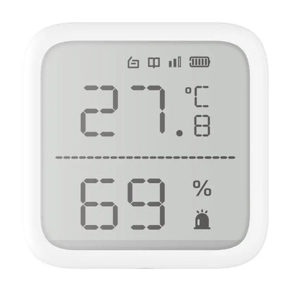 HIKVISION DS‑PDTPH‑E‑WB Wireless Temperature & Humidity Sensor – Wall-Mounted Digital Display with Remote App Configuration for AX Pro